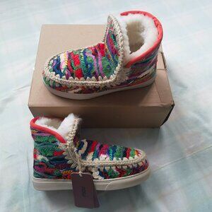 Mou Fleece-Lined Knitted Snow Boots